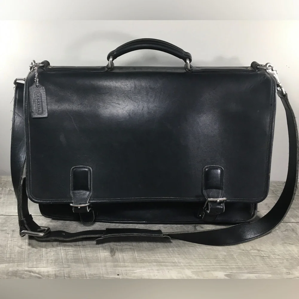 Coach 2Way Thompson Leather Executive Briefcase Laptop Computer Shoulder Bag